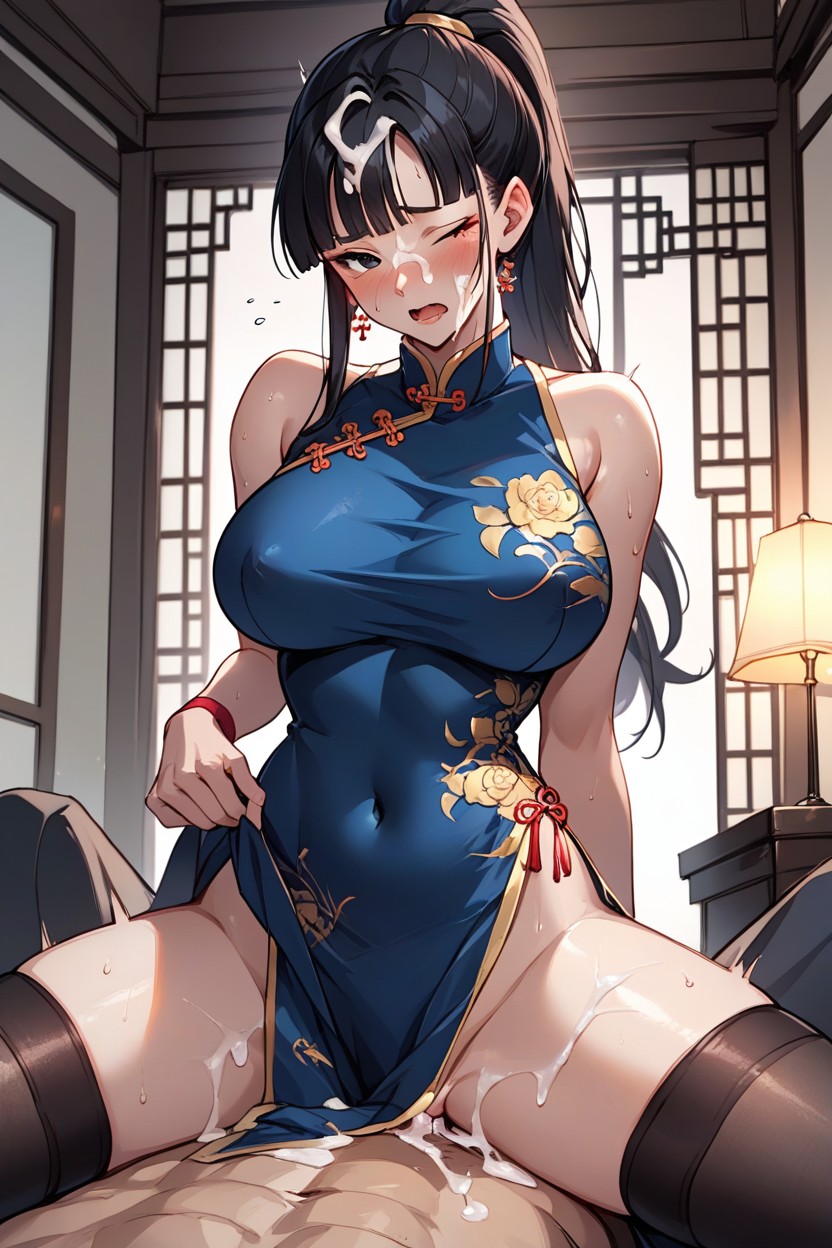 Black Hair, Sleeveless, Breasts Hentai AI Porn