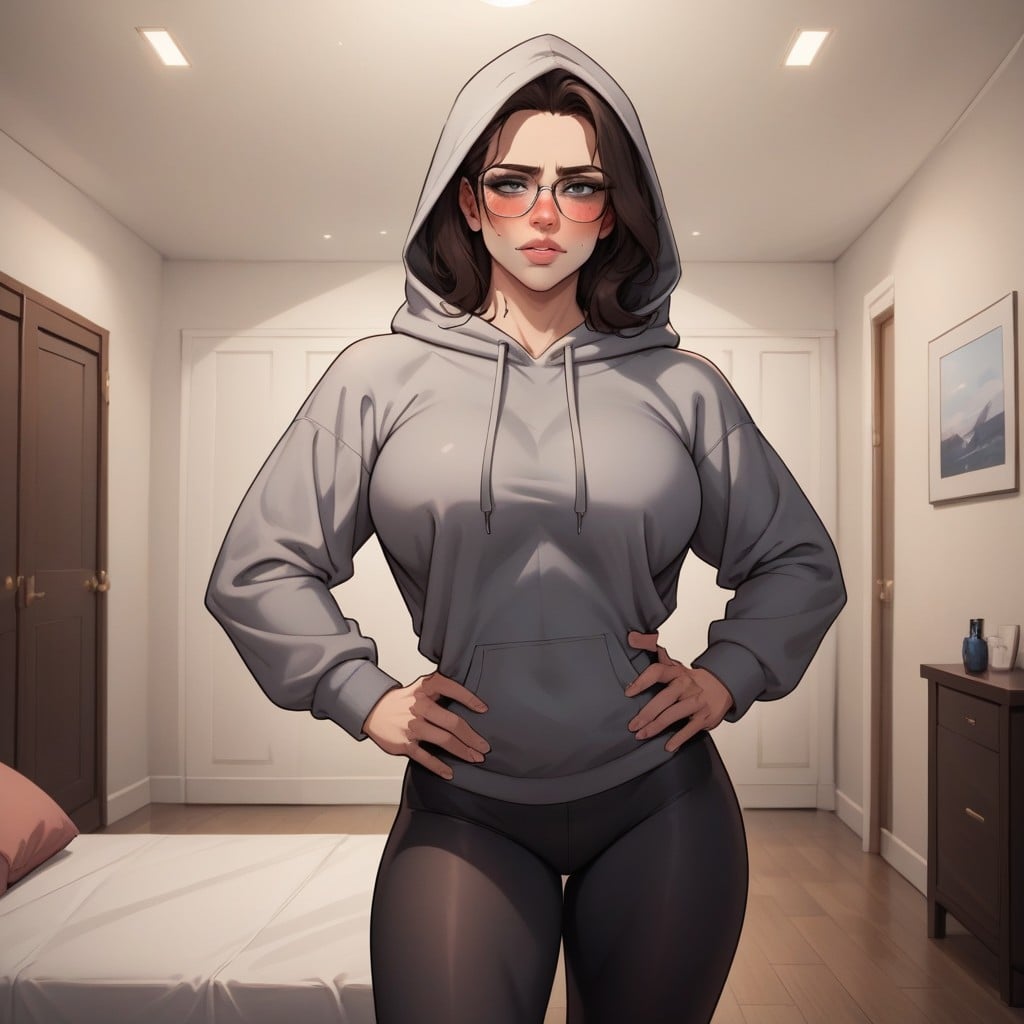 Beautiful Black Eyes, Wide Hips, Hands On Hips AI Porn