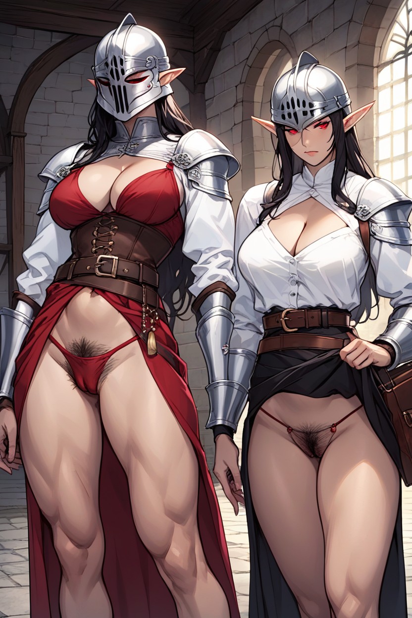 Dark Long Random Hairstyle Medium Sized Breast Fit, Black Hair, All Is Natural Hairy Pussy And Ass Loves Sexualized Clothes💭 She Chuckles Hentai AI Porn