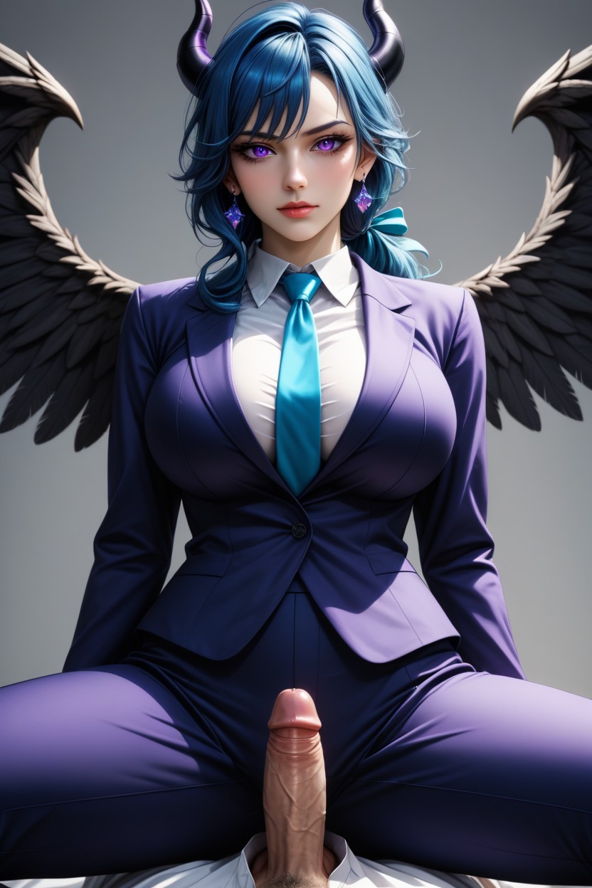 Purple Eyes, Shemale, Grinning Hentai AI Porn
