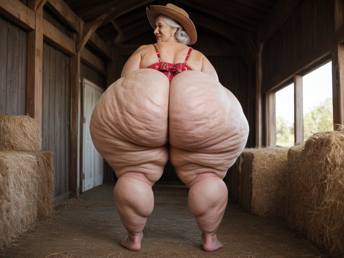 Extremely Large Ass, Fat Ass, Front View AI Porn