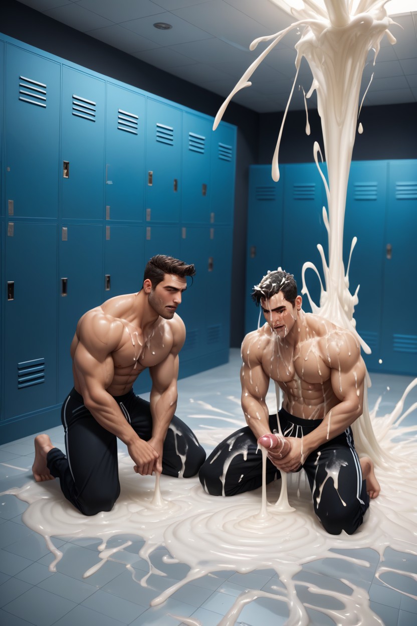 Frottage, Fit, Massive Cum AI Gay Porn