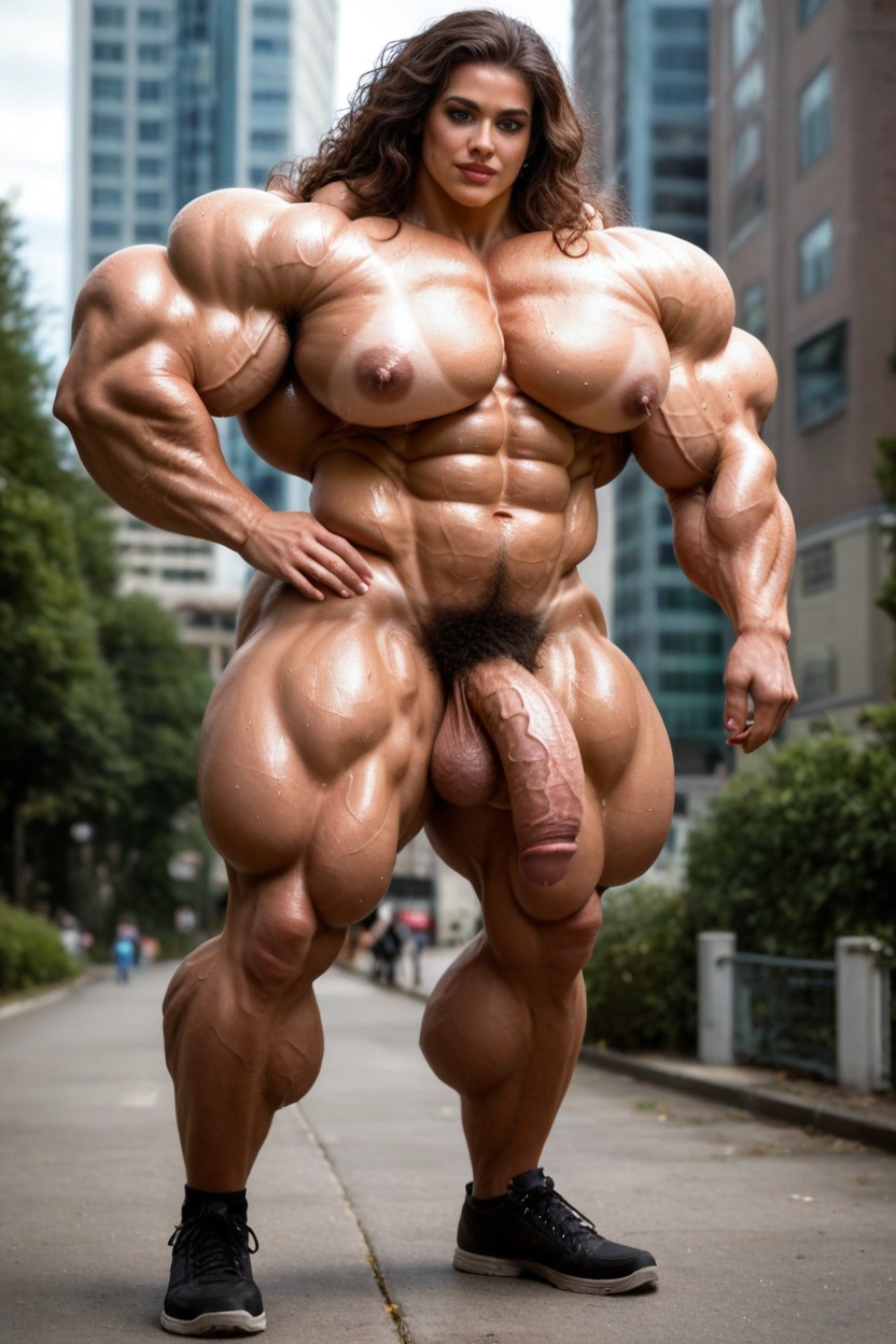 Arms On Hips, No Testicles, Full Body Shemale AI Porn