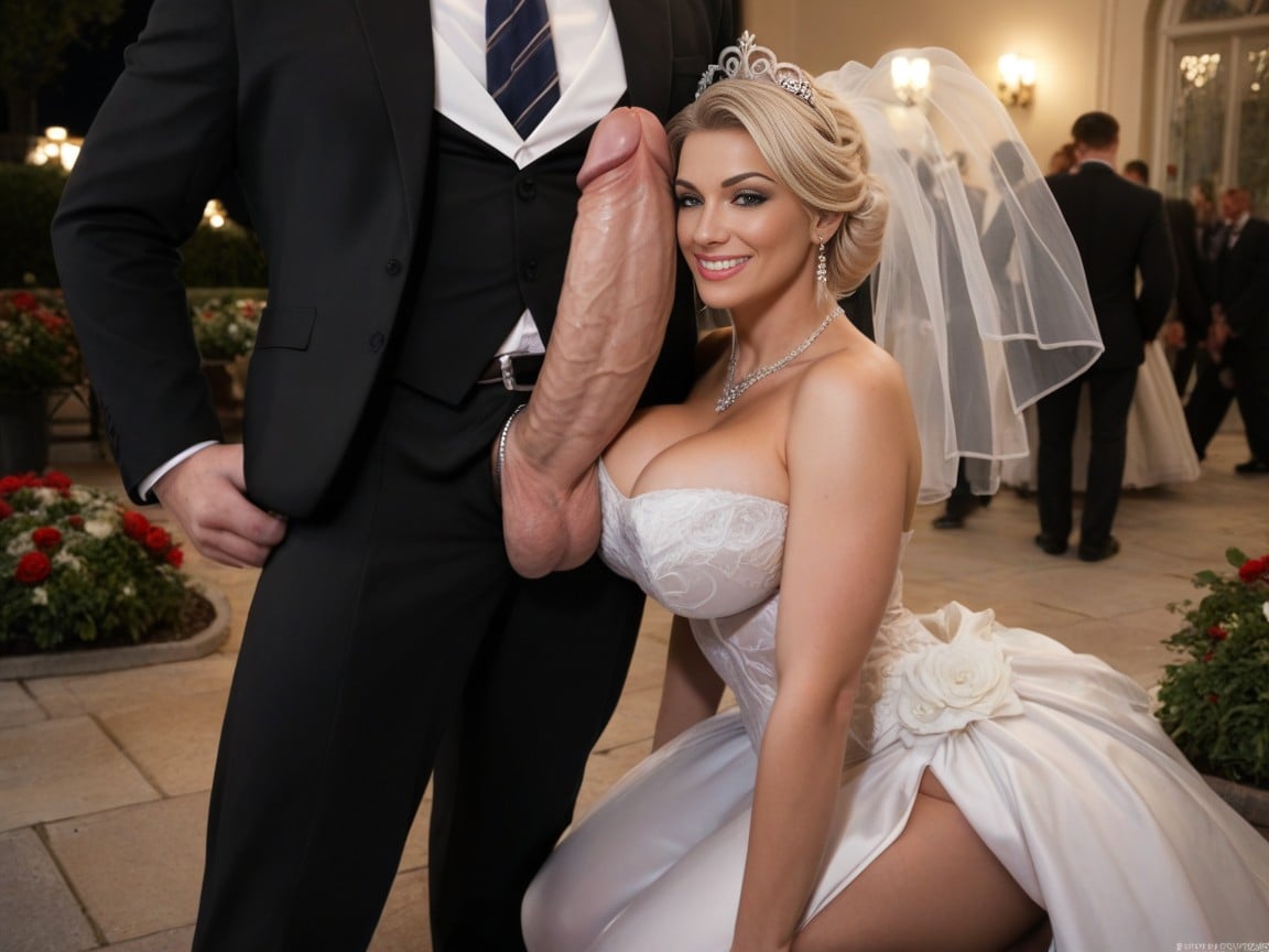 Night, Cleavage, Bride AI Porn