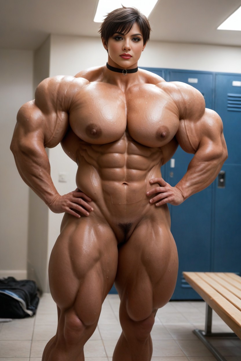 Black Hair, Muscular, Naked AI Porn
