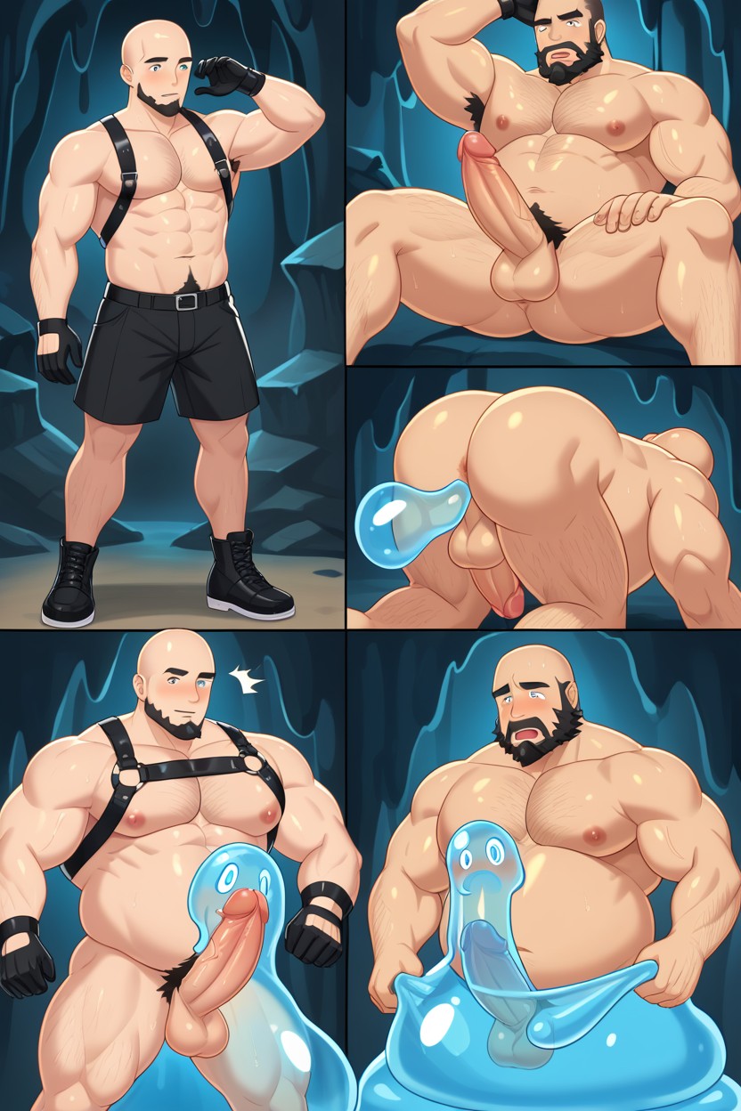 Huge Scrotum, Transparent Slime, Glowing Eyes AI Gay Porn