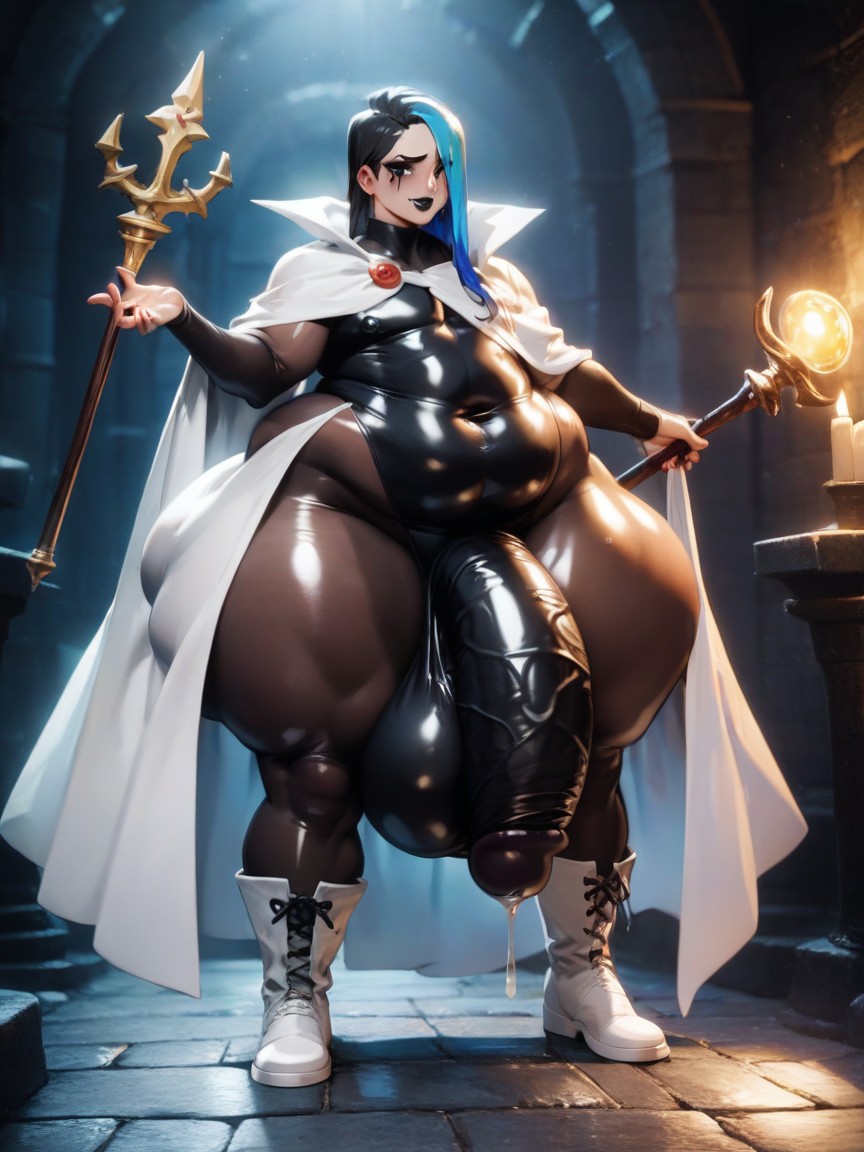 Extremely Thick Thighs, Casting Light Magic, Nipple Bulge AI Gay Porn