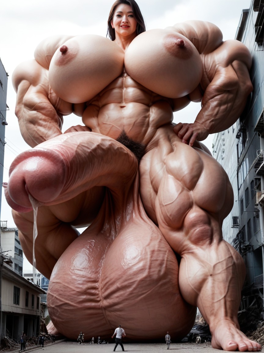 Giantess, Extrêmement Musclé, Hyper Gigantic Massive Penis Porno IA transsexuelle