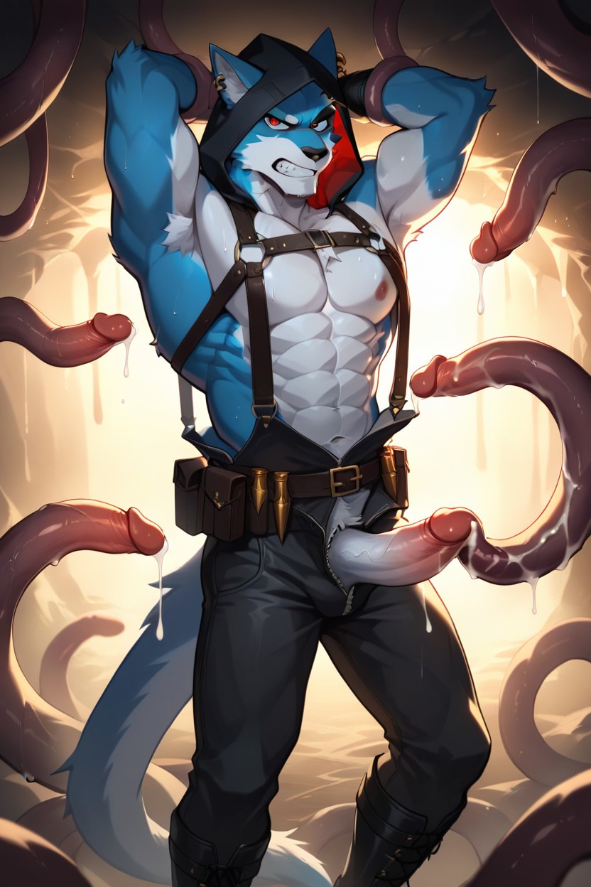 Furry, Landscape, Ammunition Belt AI Gay Porn