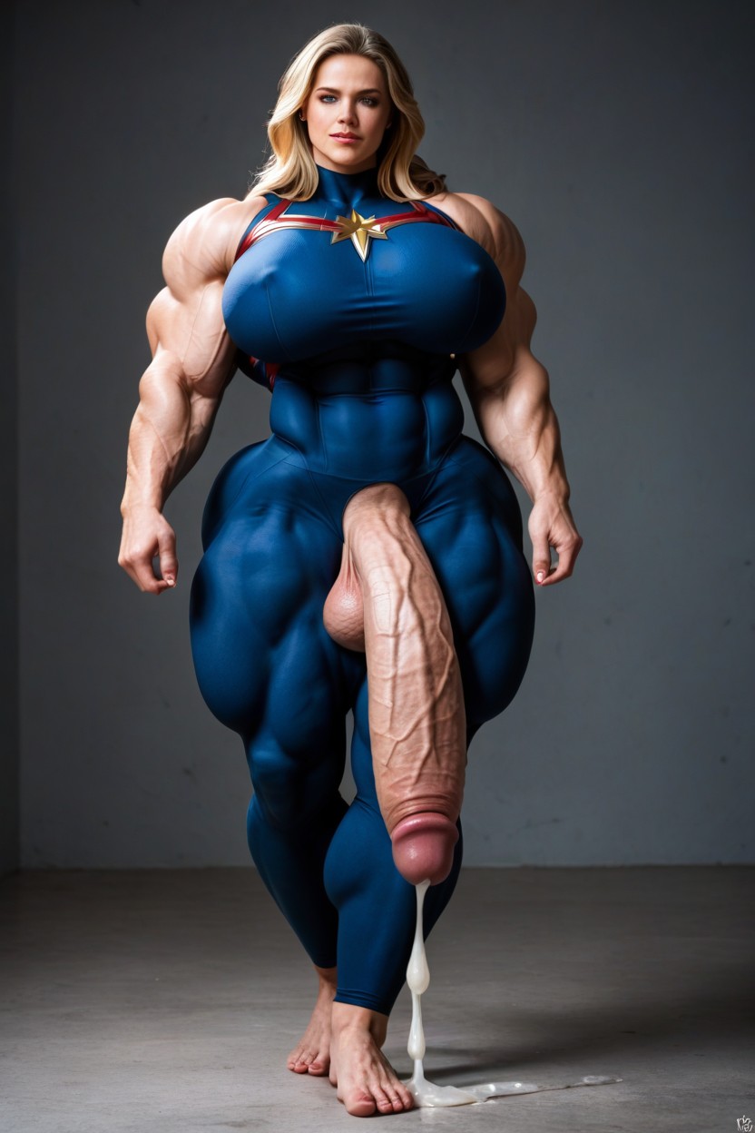 Gigantic Muscle, Futanari, Captain Marvel From Marvel Comic Porno shemale IA