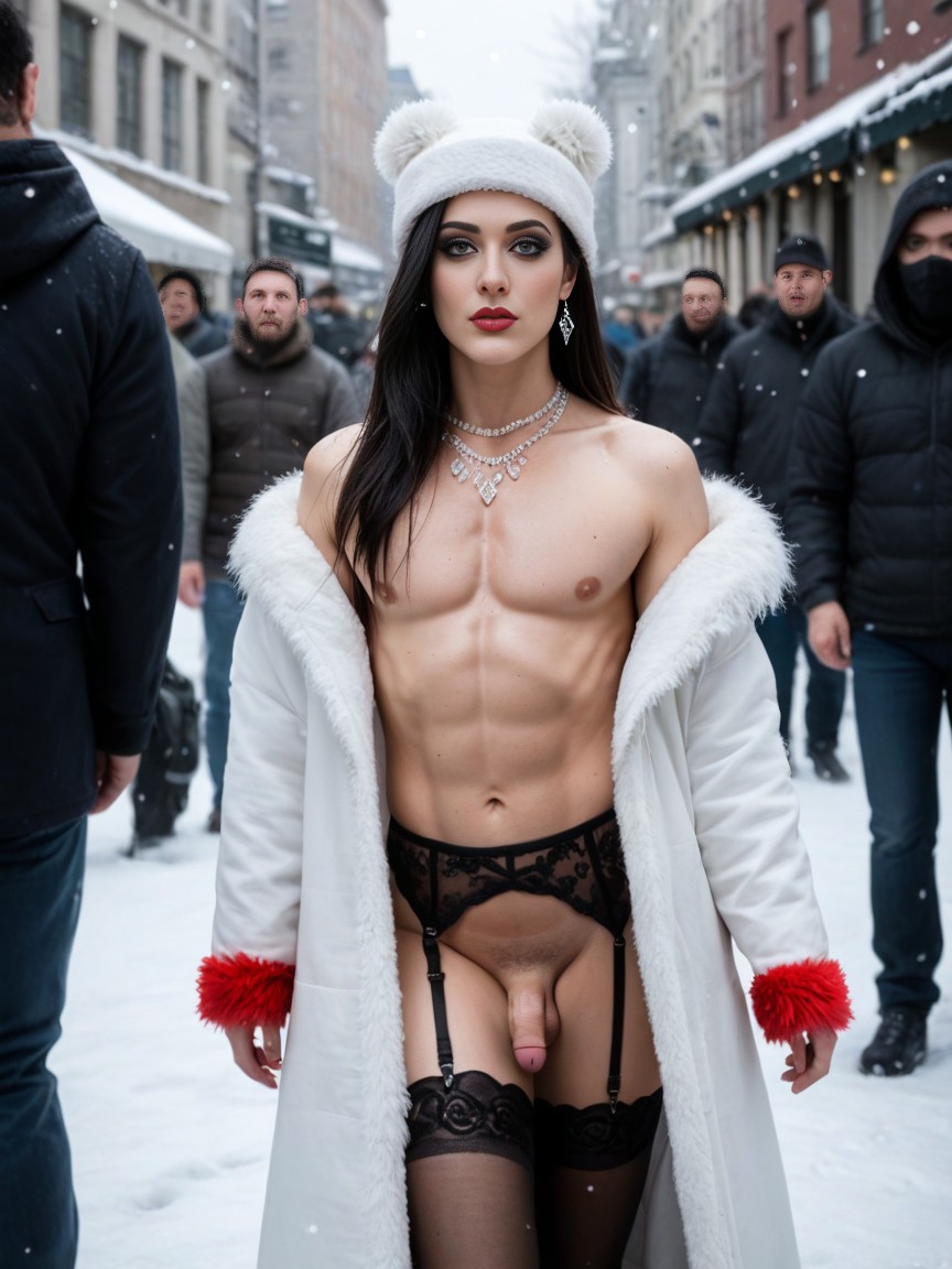Long Length, Black Hair, Garter Belt AI Gay Porn