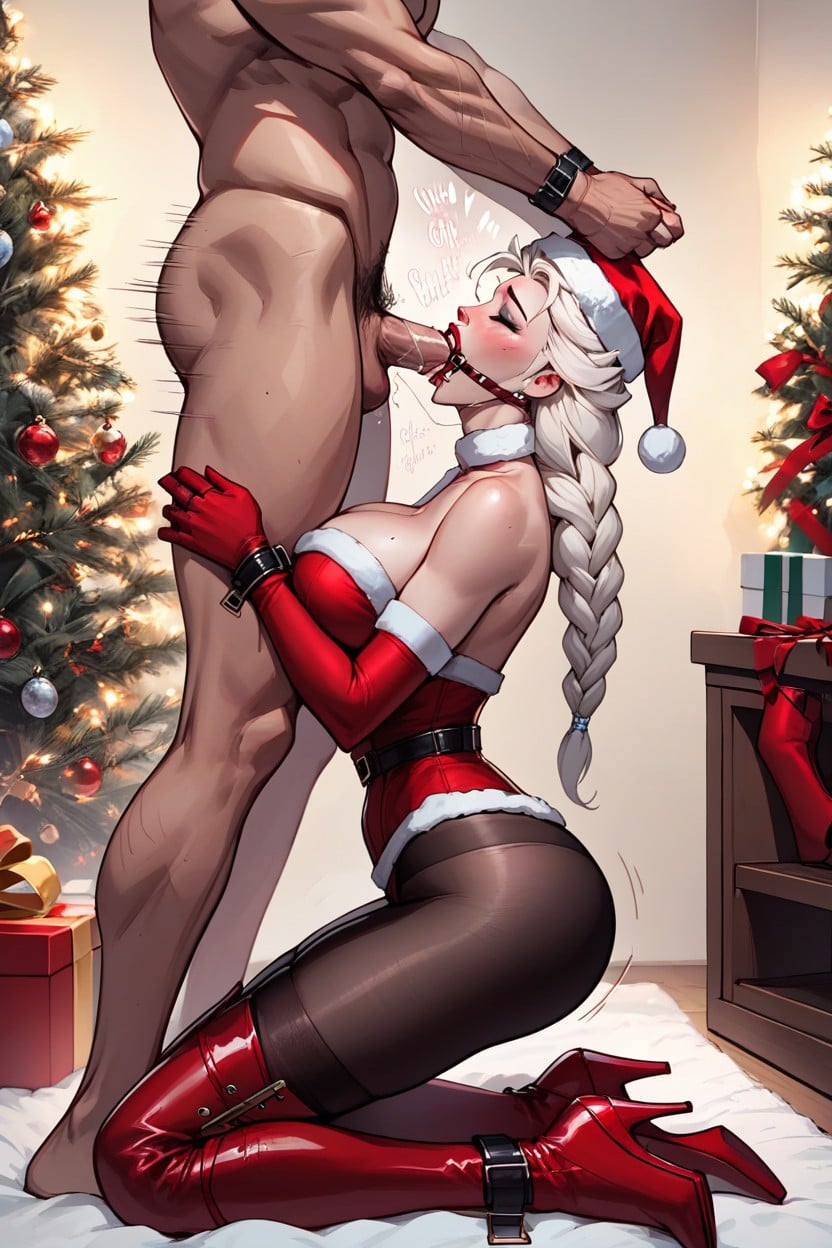 Tight Waist, Man Wearing Santa Outfit, Sound Effects Hentai AI Porn