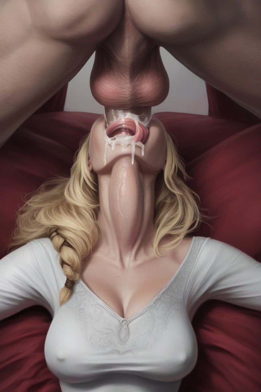 Massive Cock, Throat Stretching, Long Tongue AI Porn