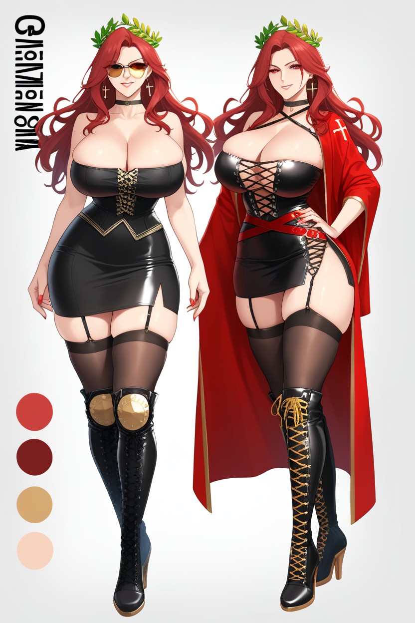 Cross-laced Cutout, Hair Intakes, Toned Female Hentai AI Porn