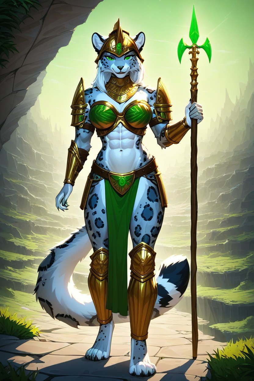 Female, Walking Toward Viewer, Black Dot Furry AI Porn