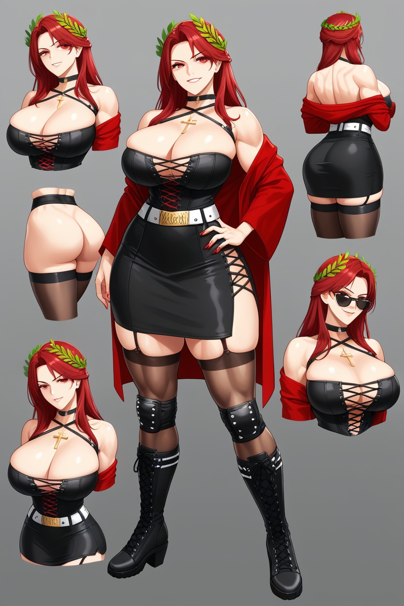 Close Up, Knee Boots, Red Robe Hentai AI Porn