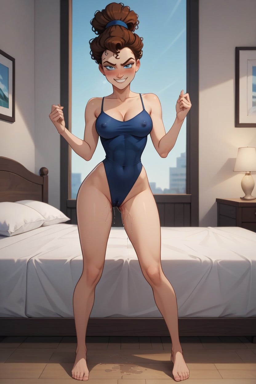 Camel Toe, Small Ass, Brunette Hair AI Porn