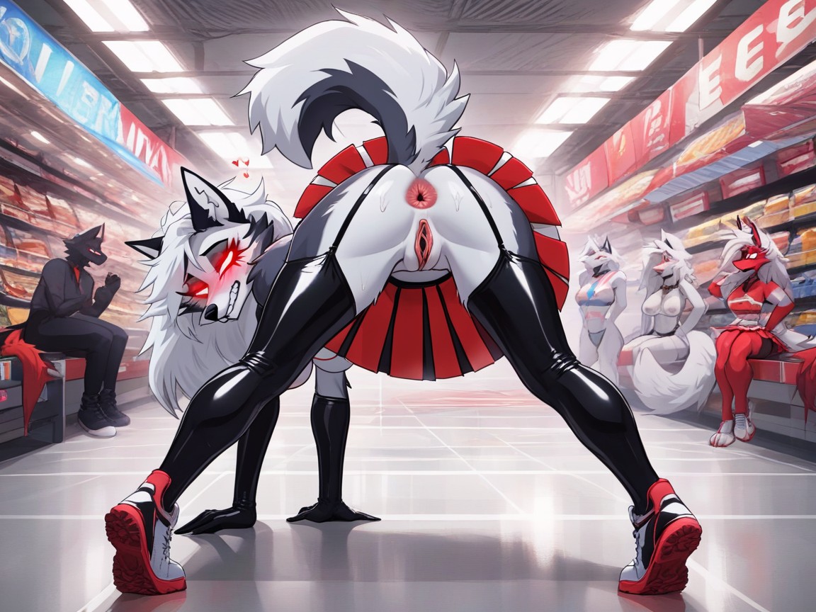 Full Body, Clenched Teeth, Heart Eyes Furry AI Porn