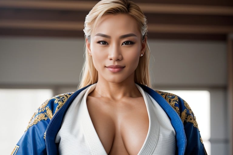 Expression, Create A Highly Detailed, Showing Her Boobs Through The Open Jacket Shemale AI Porn