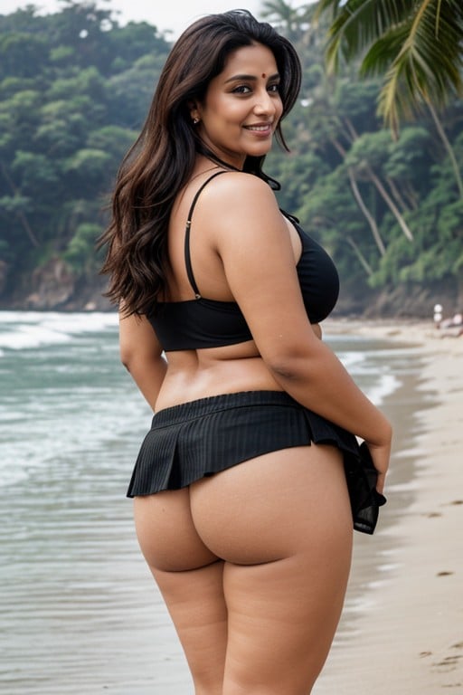 Fat Thighs, Mini-saia, Goa Beach Travesti IA Pornô