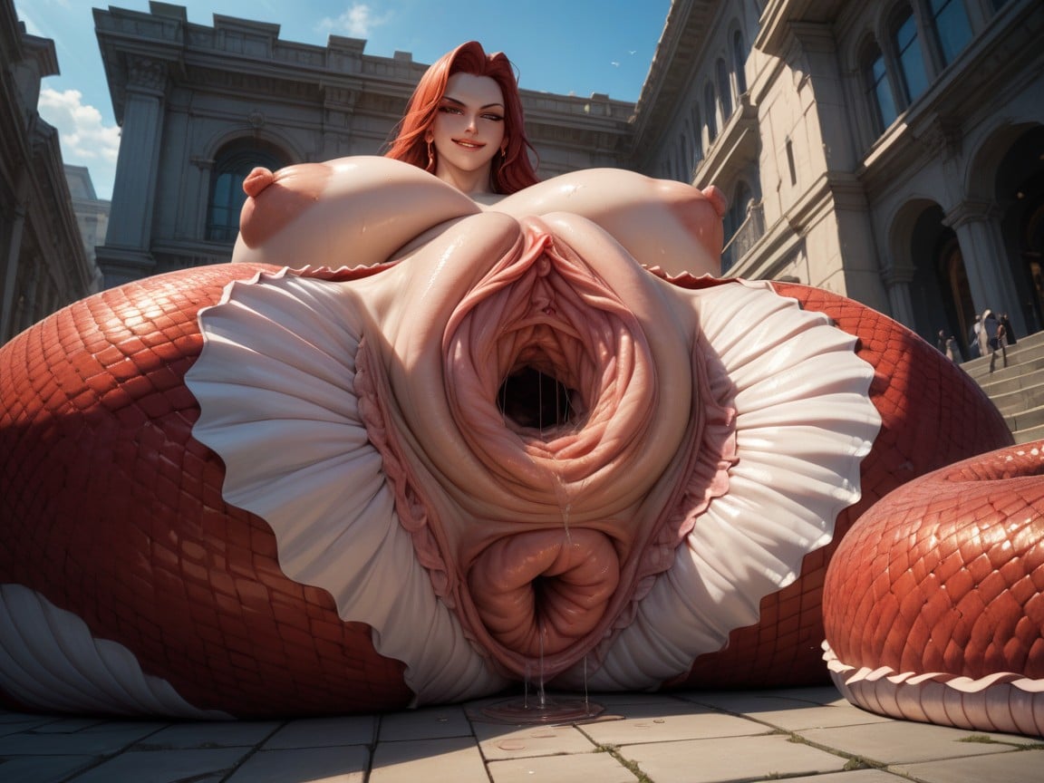 Gigantic Vagina, Massivegrotesqueoverused Pussy, Lamia Body Pornografia peluda com IA