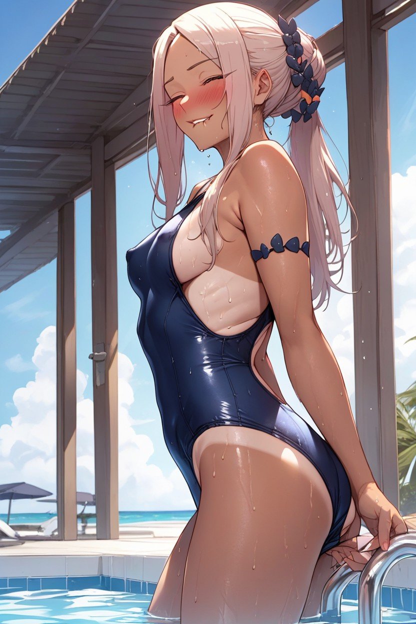 Tan Lines, Small Ass, School Swimsuit Hentai AI Porn