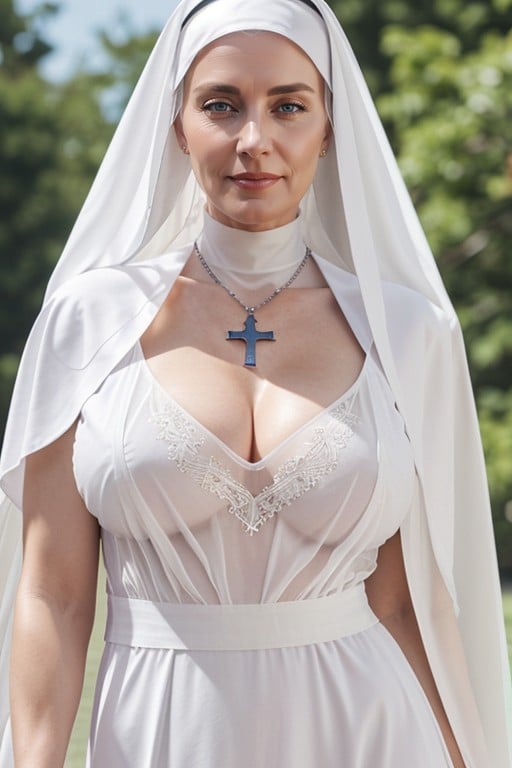 Nun Veil, Fit Woman, Underboob쉬메일 AI 포르노