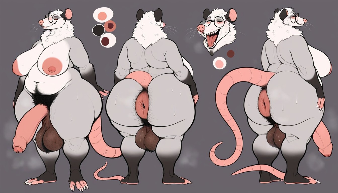Front View, Top Less, Sweaty Balls Furry AI Porn