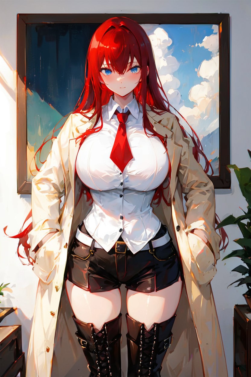 Boots, Massive Breast, White Dress Shirt AI Porn