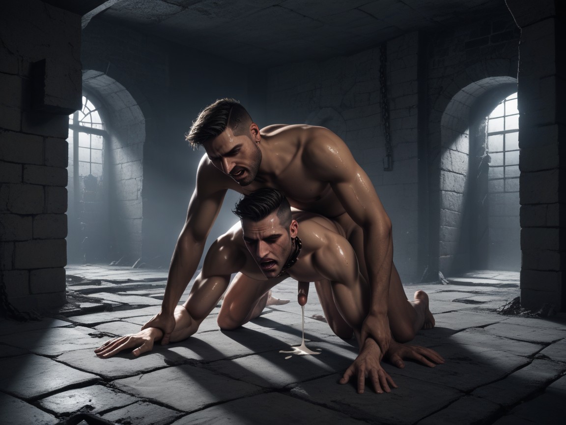 Dirty Walls, Naked, Smooth Chest AI Gay Porn