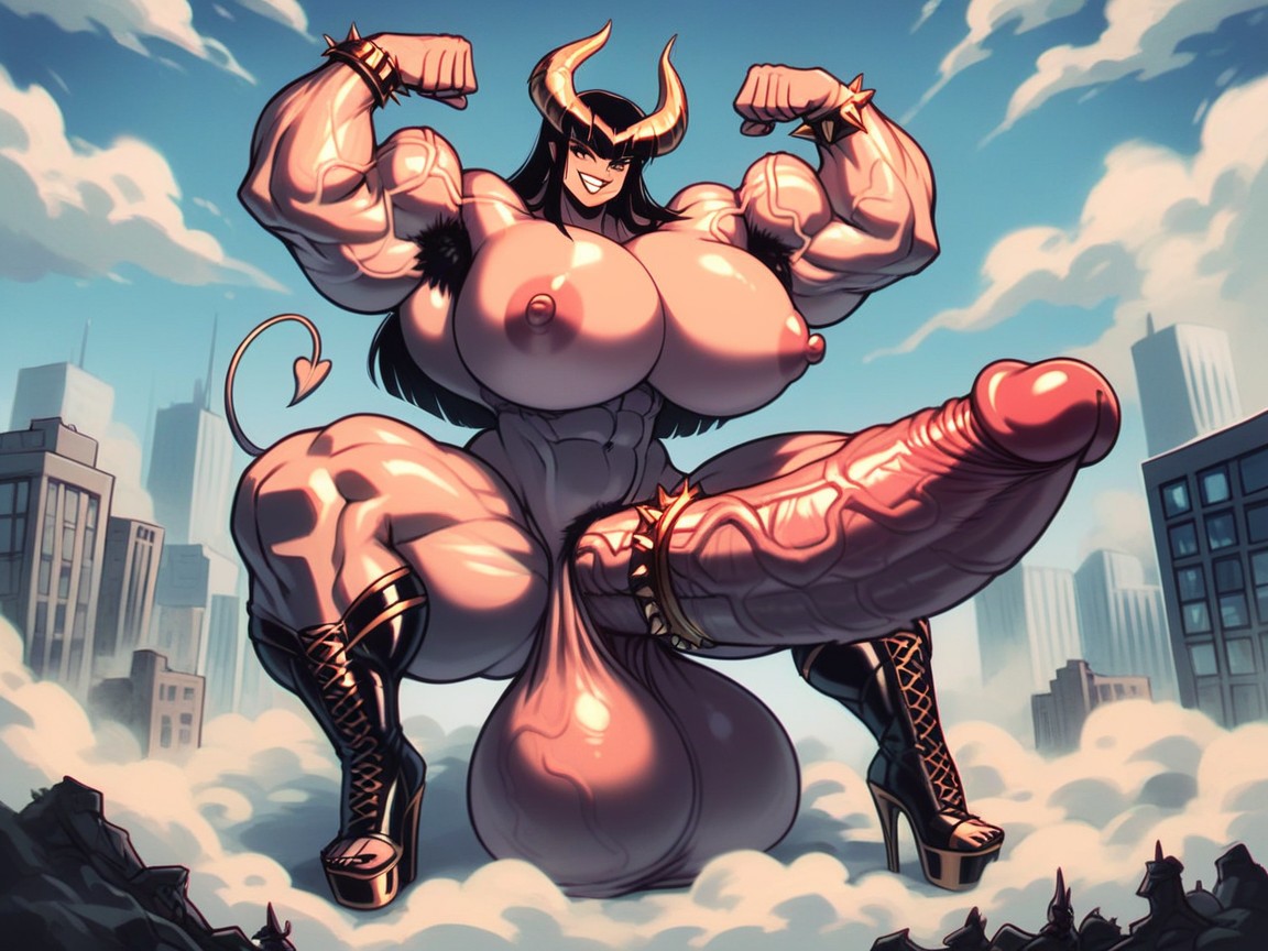 Full Body, Fully Erect Penis, Ultra Muscular Hentai AI Porn