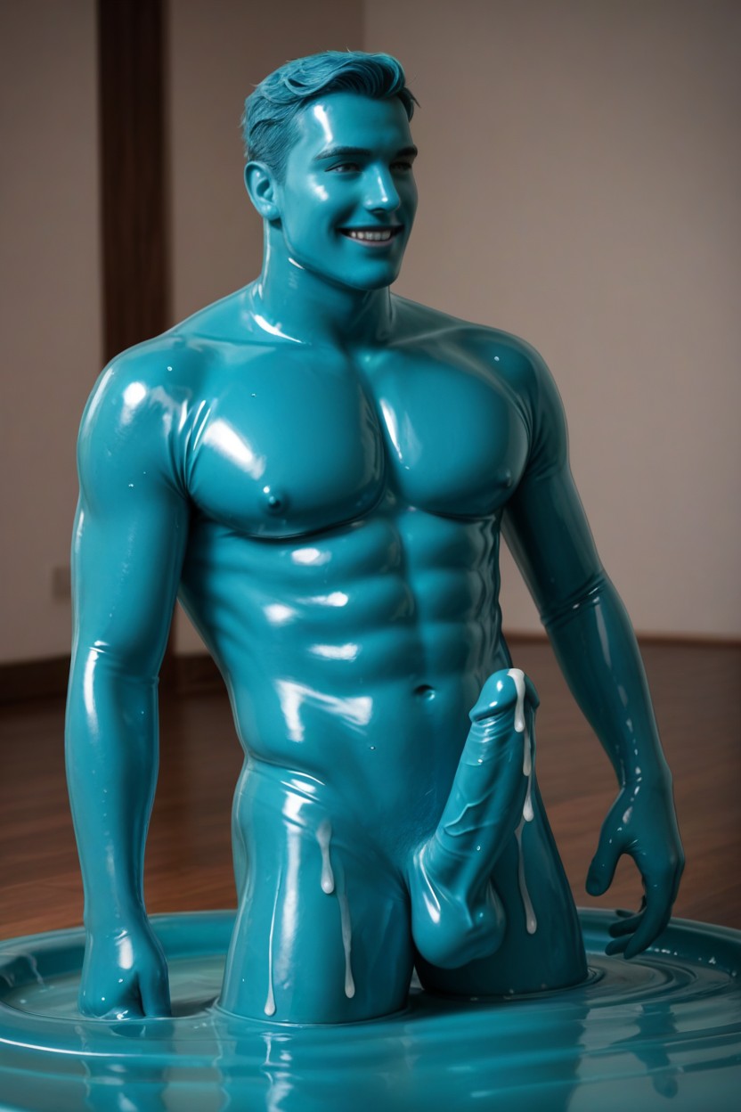 Human Male To Slime Metamorphosis, Transform Into Slime, Slime Merge AI Gay Porn