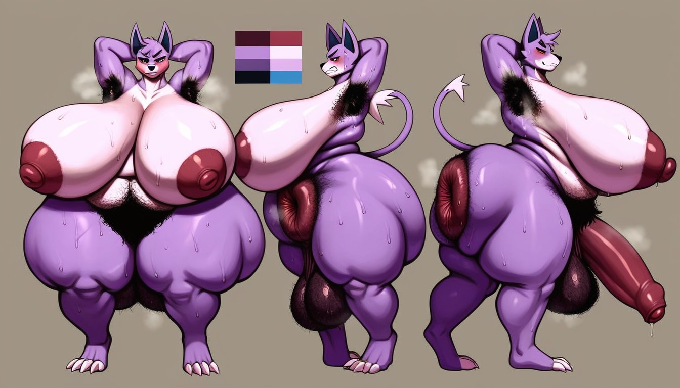 Obese, Reference Sheet, Meinshao Furry AI Porn