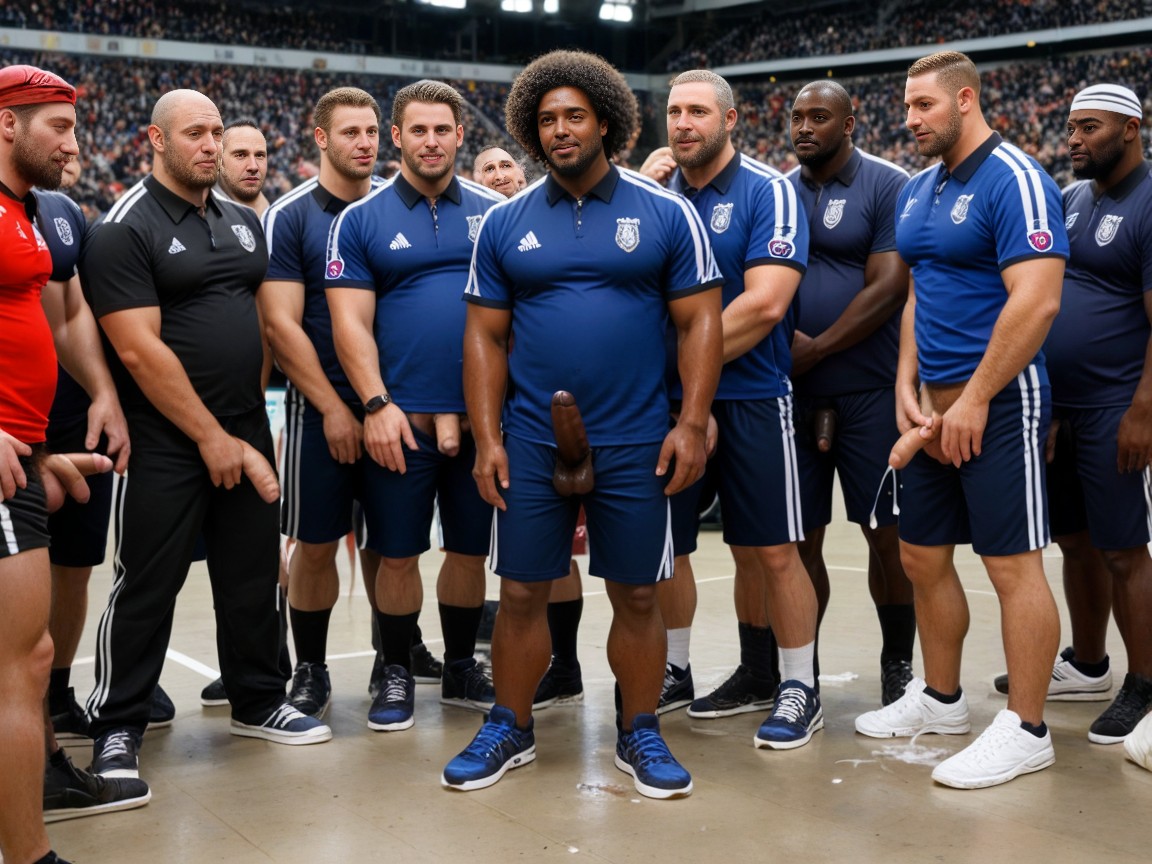 Flacid Cocks, Lot Of Cum On The Floor, Sporty Shorts AI Gay Porn