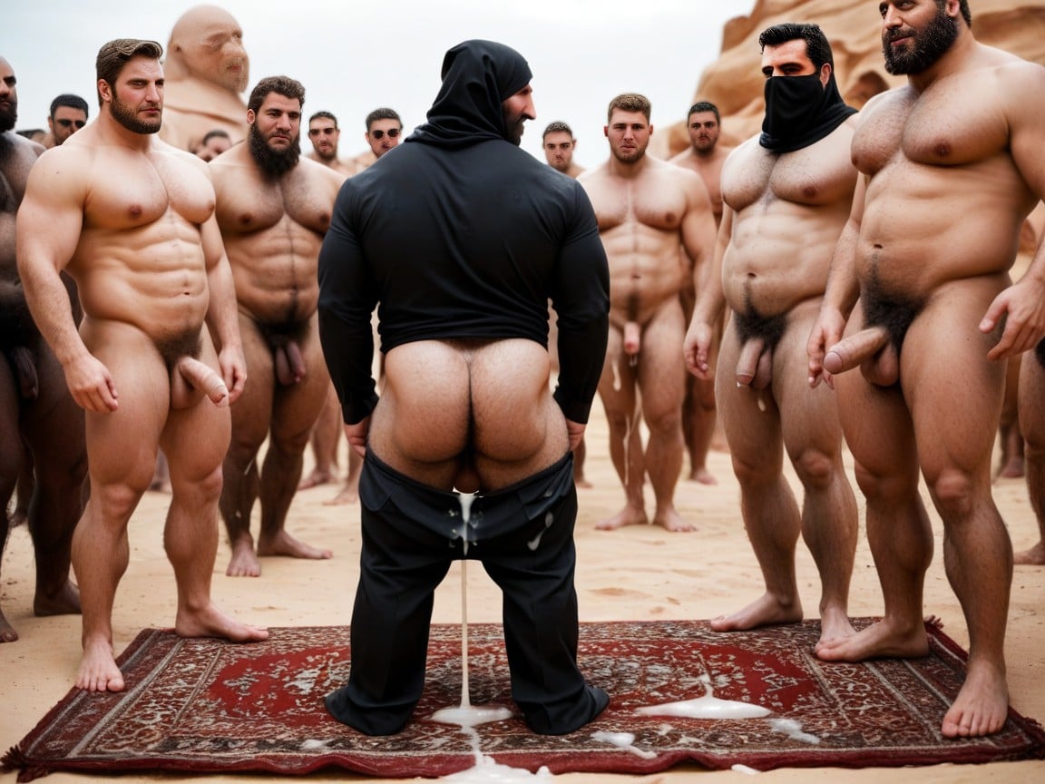 Show Balls, Hairy Cracks, Hairy Buttcheeks AI Gay Porn