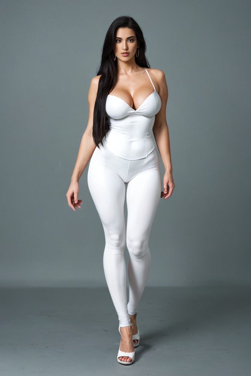 Pies Perfectos, Tacones De Correa, Medium Breast AI Porn