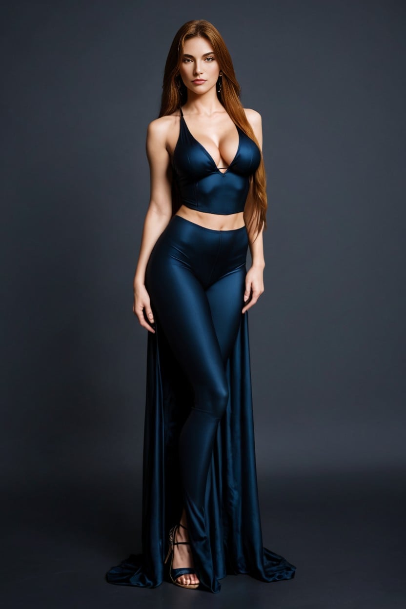 Leggings Sexys, Leggins Color Negro, Cleavage AI Porn