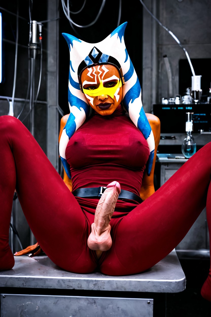Small, Dark Red Leggings, Ahsoka Tano From Star Wars Shemale AI Porn