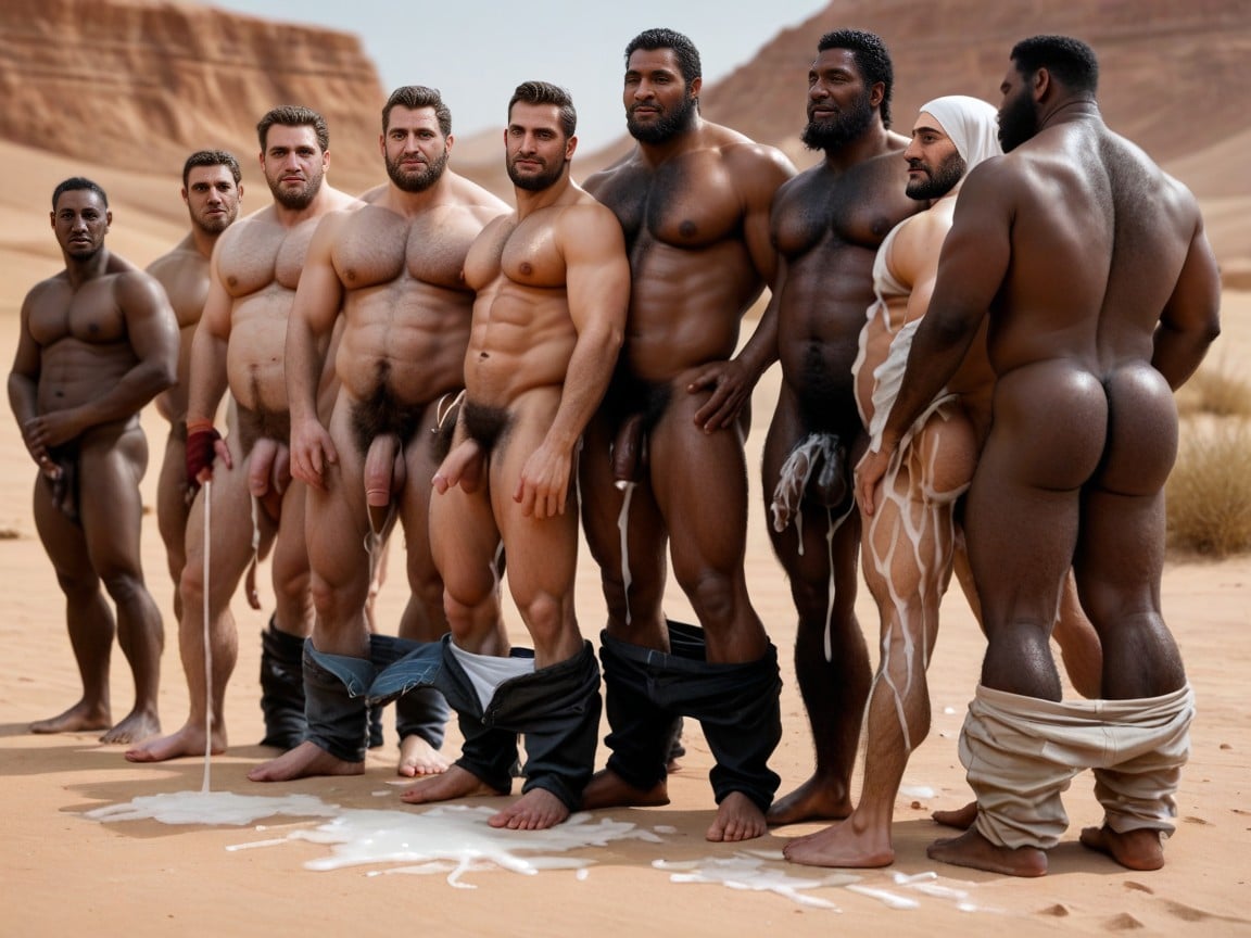 Niqab, African, Lots Of Black Men Watching AI Gay Porn