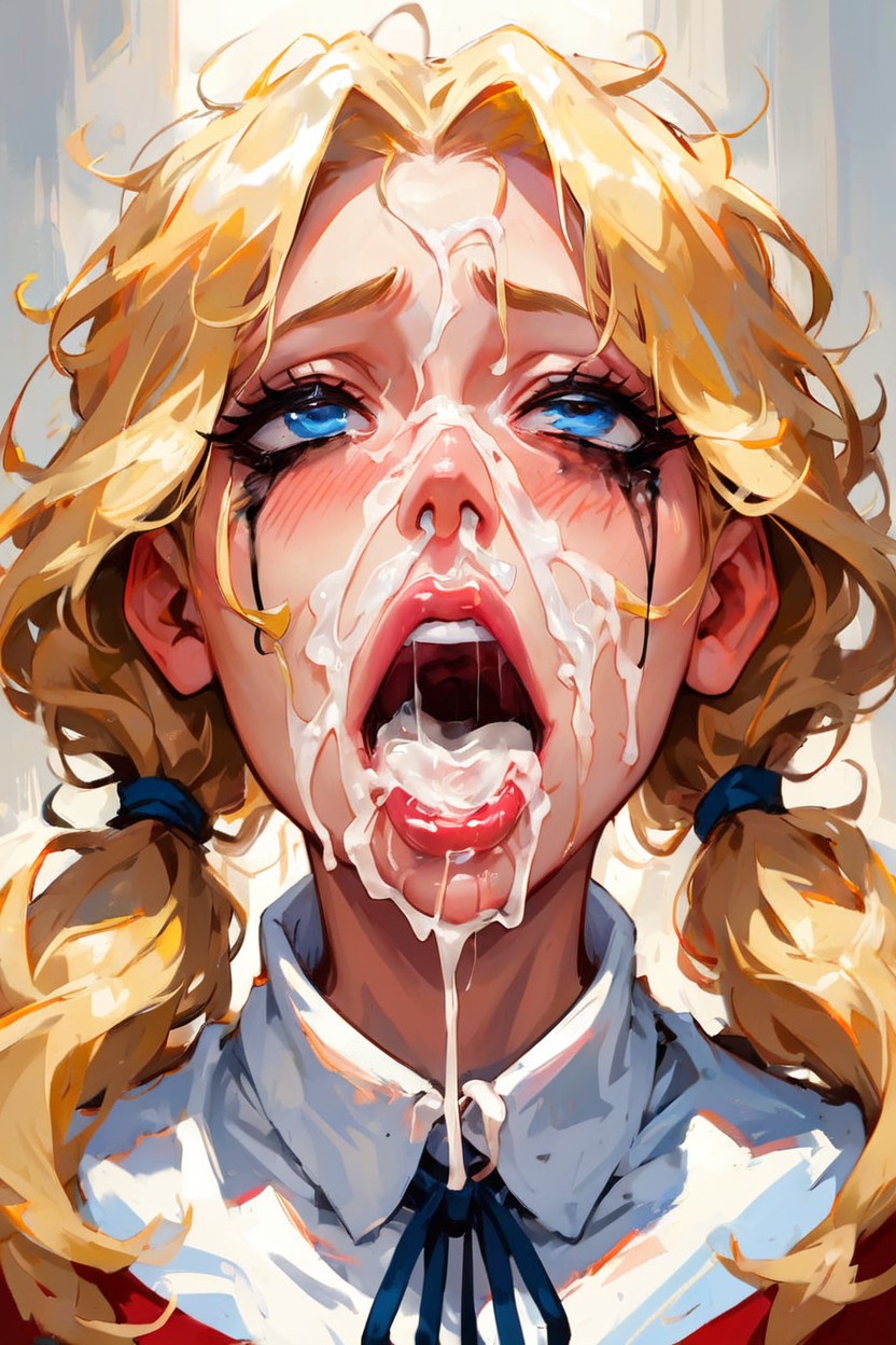 Eyes Rolled Up, Face, Mascara AI Porn