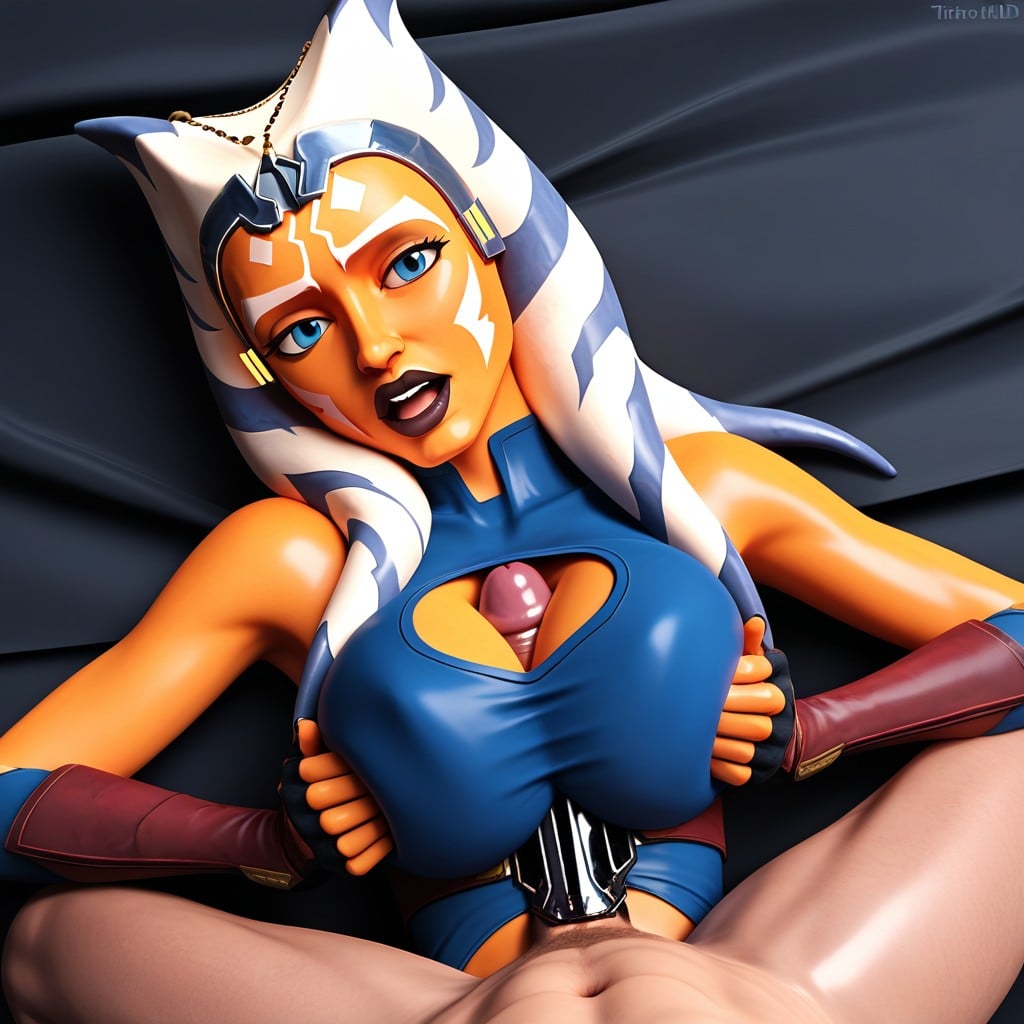 Gray Bedding, Man Is Huge Compared To Ahsoka Tano, Realistic AI Porn
