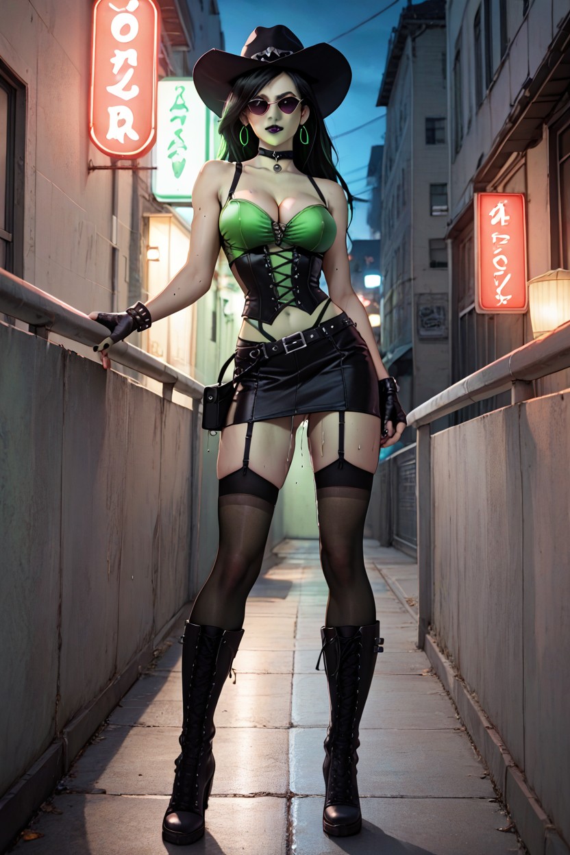 Off-shoulder, Erect Nipples, Black Hair Hentai AI Porn
