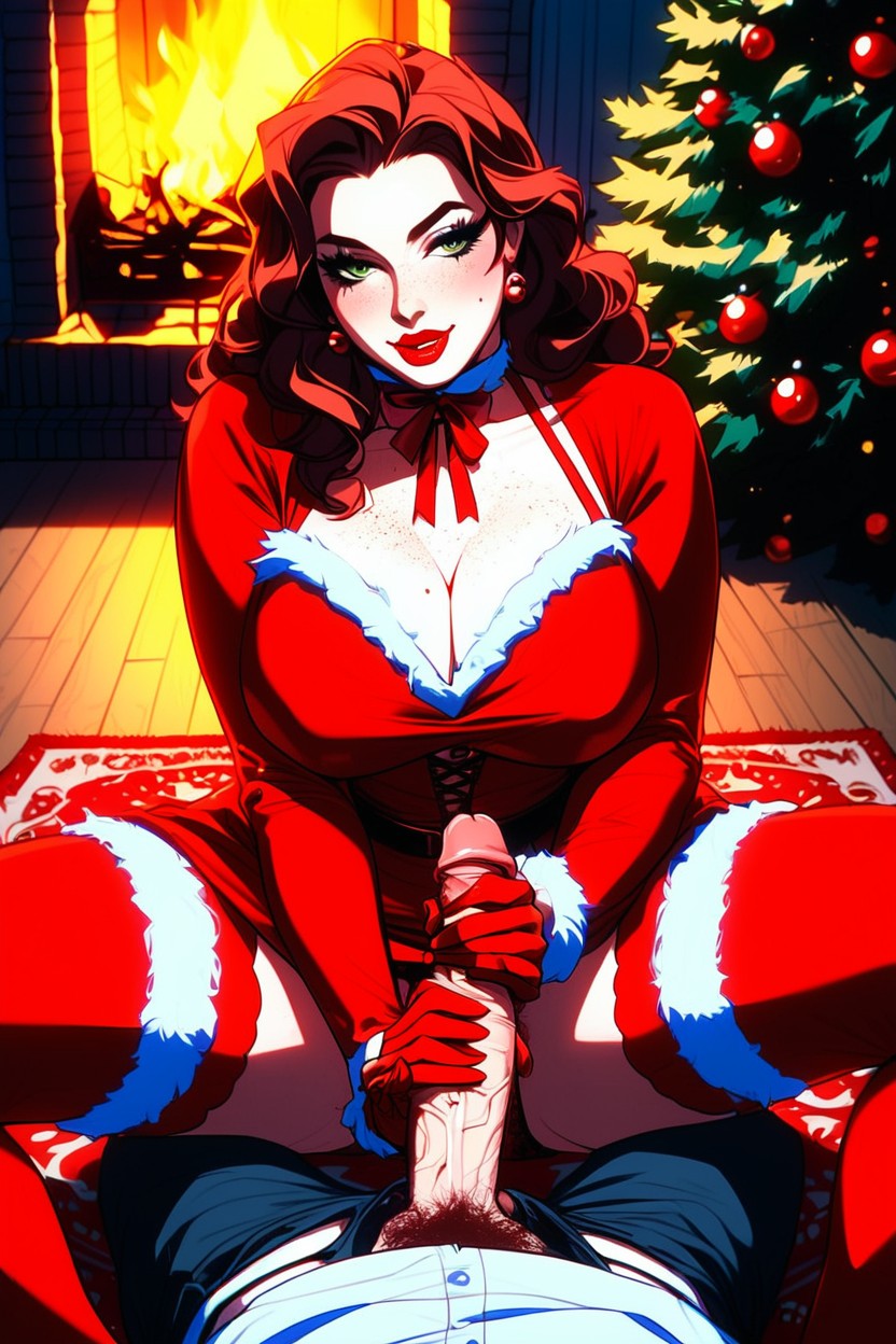 Plumpy, Spreading Legs Perfect Face, Glossy Lipstick Hentai AI Porn