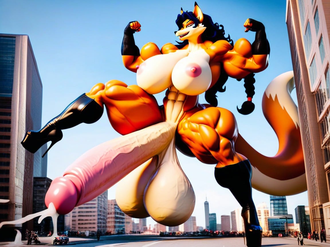 Breast Expansion, Bodybuilder, Huge Muscular Arms Furry AI Porn