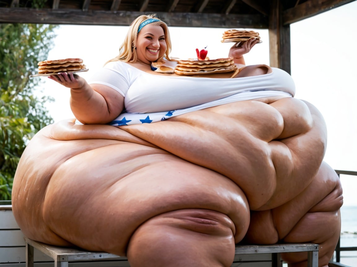Stomach Bulge, American, Fatter AI Porn