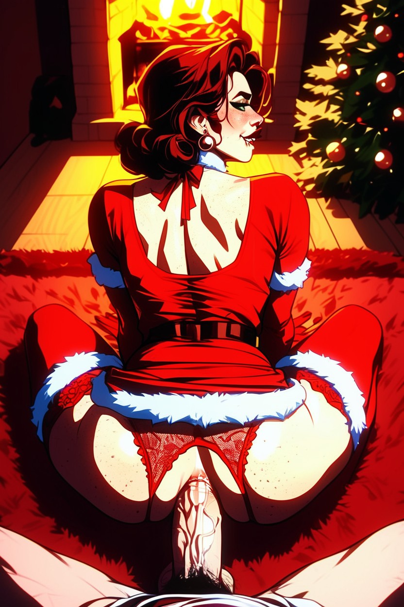 Freckles, Red Pussy Hair, Long Eyelashes Hentai AI Porn