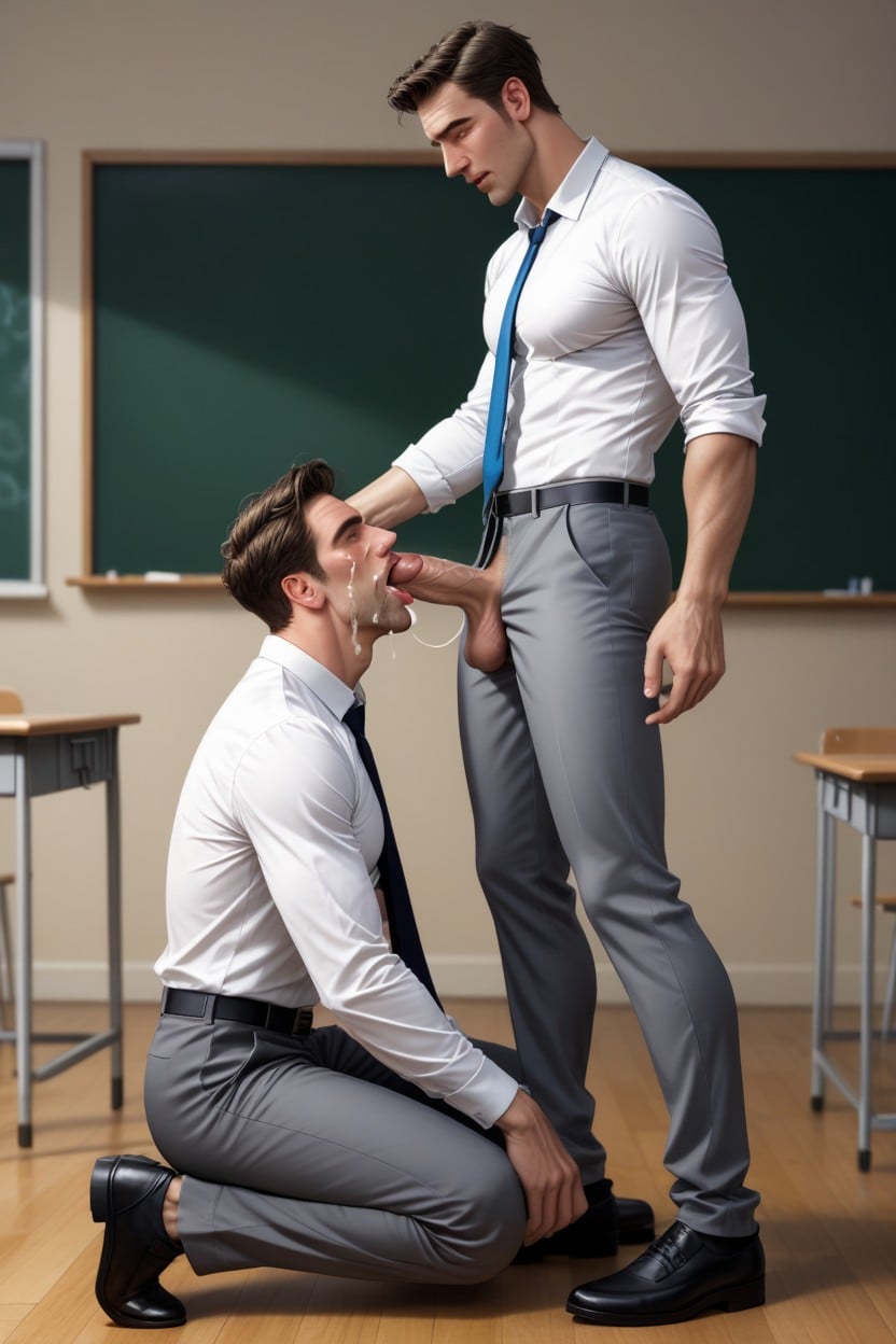 Large, 18+, One Standing With Unzipped Pants AI Gay Porn