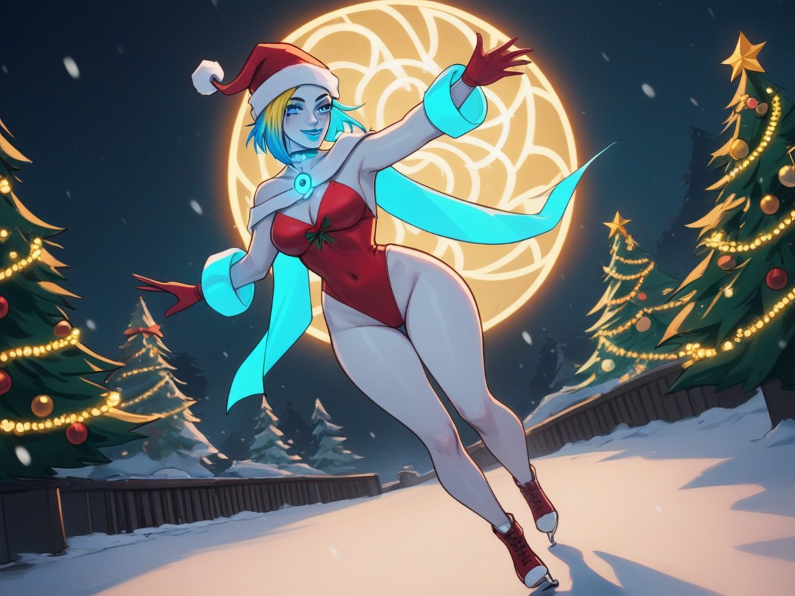 Tight Round Ass, Ice Skates, Blue Hour Hentai AI Porn
