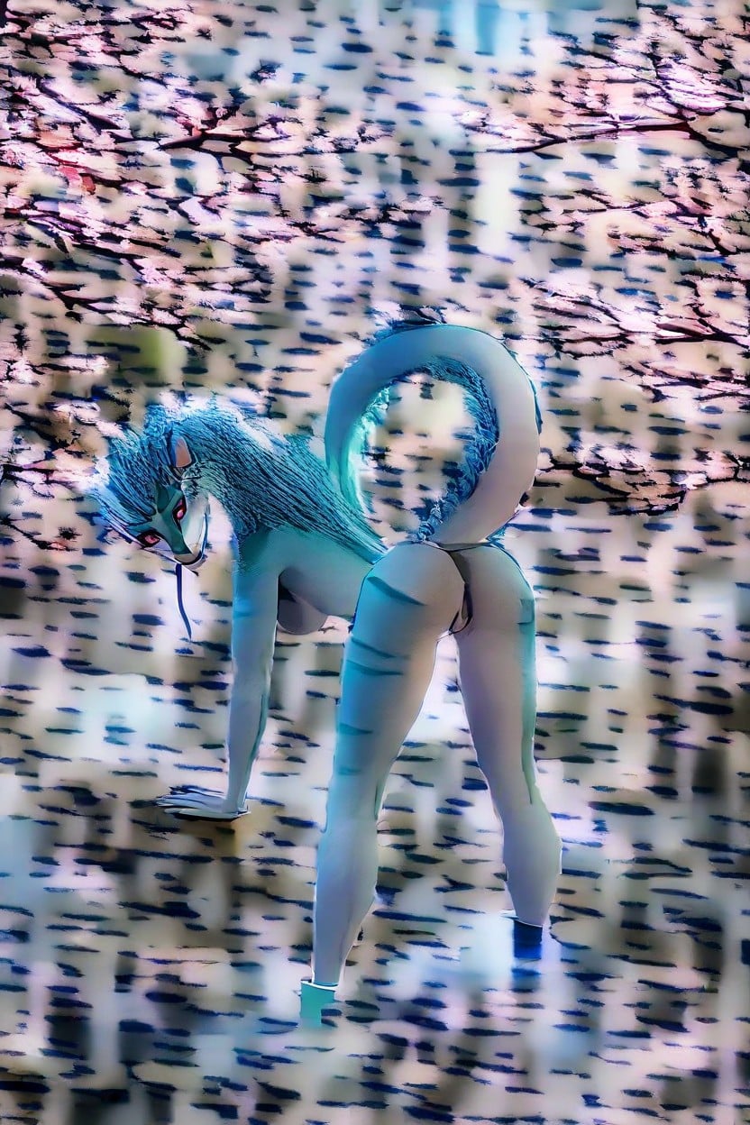 둥근 엉덩이, Sexy Pose, Cherry Blossom 퍼리 AI 포르노