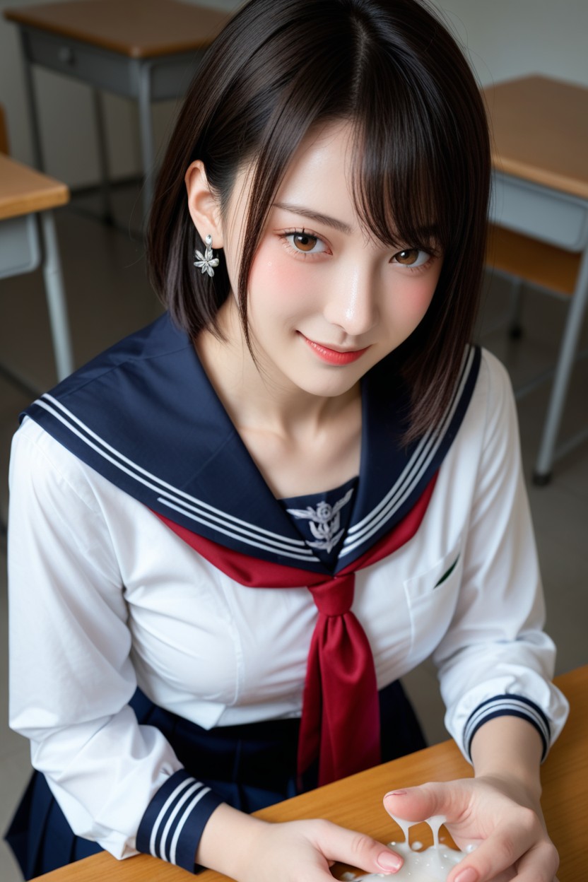 Break, School Desk, Uniform 아시아 AI 포르노